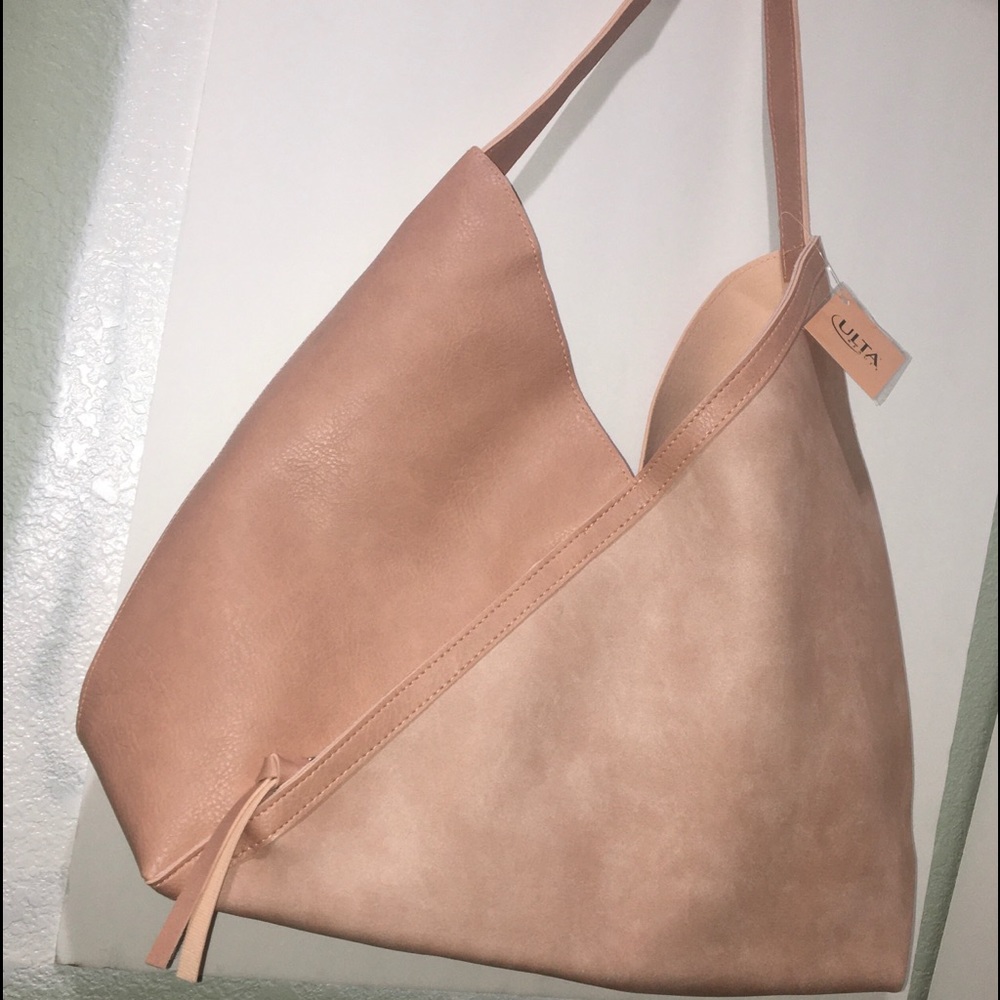 ULTA Purse TOTE V-Shape,One-Snap,Dusty Pinky Mauve